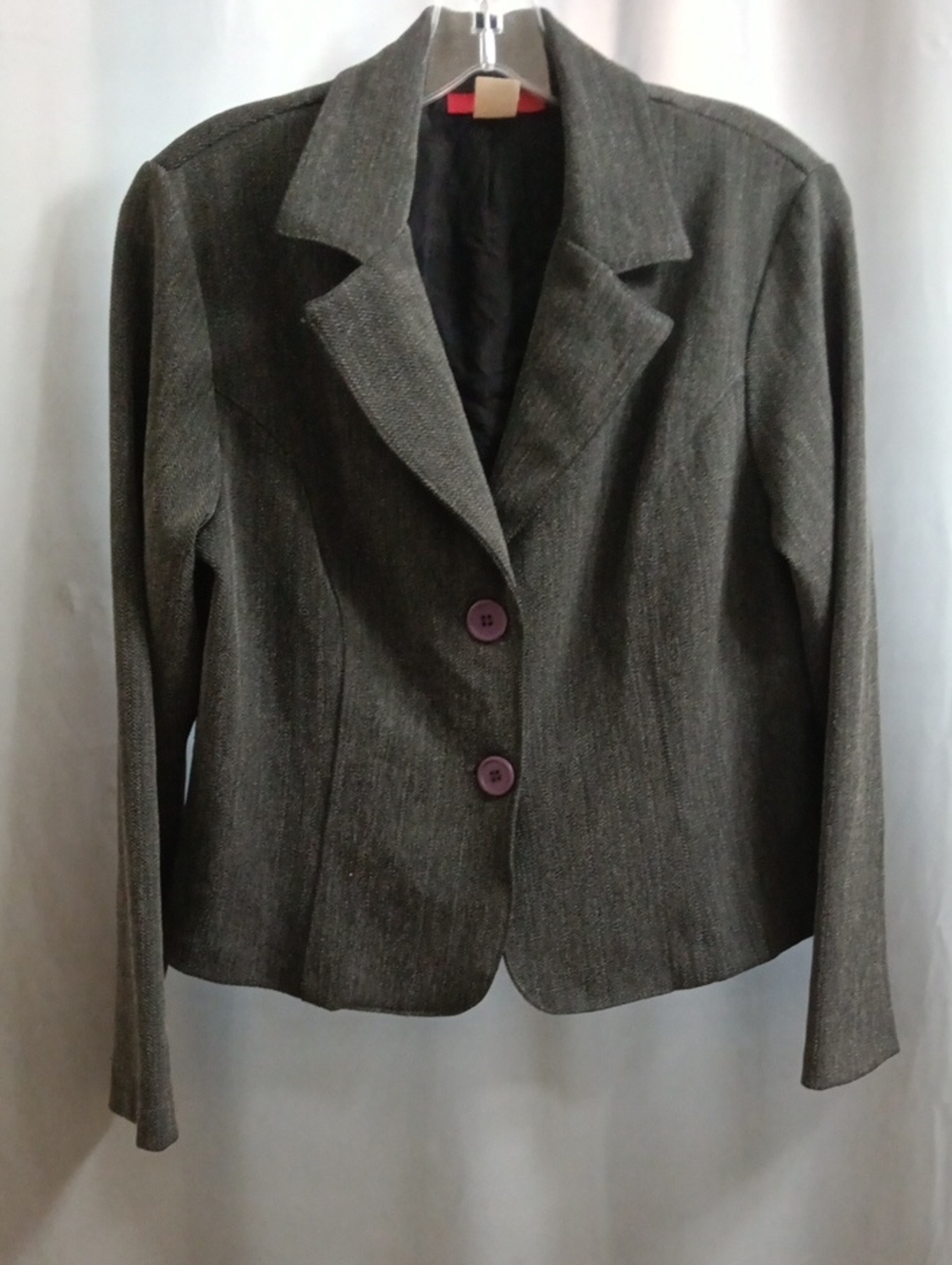 Lipsy Women's Charcoal Gray Two-Button Blazer